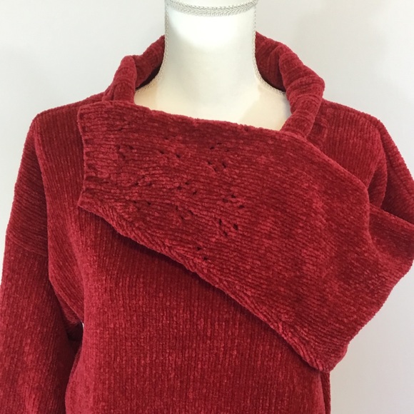 Large Red Woman’s, Cowl Neck Sweater, Tunic - Picture 2 of 5